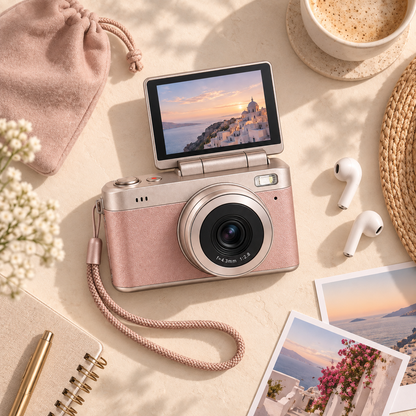 Mini Flip Retro Vlogging Camera – 180° Flip Screen
