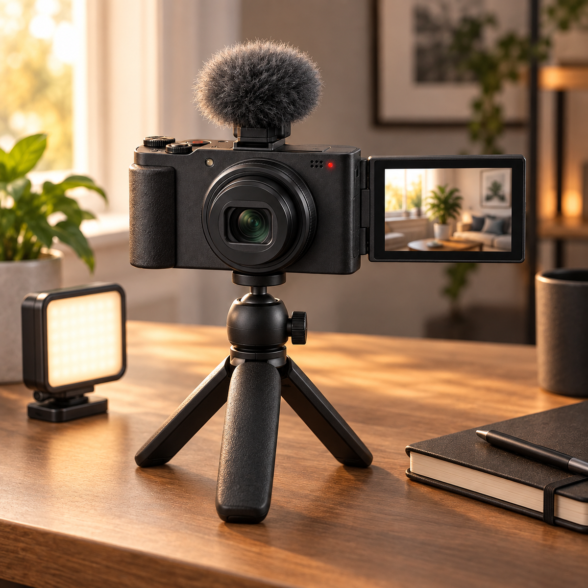 Flip Pocket Compact Vlogging Camera with Flip Screen