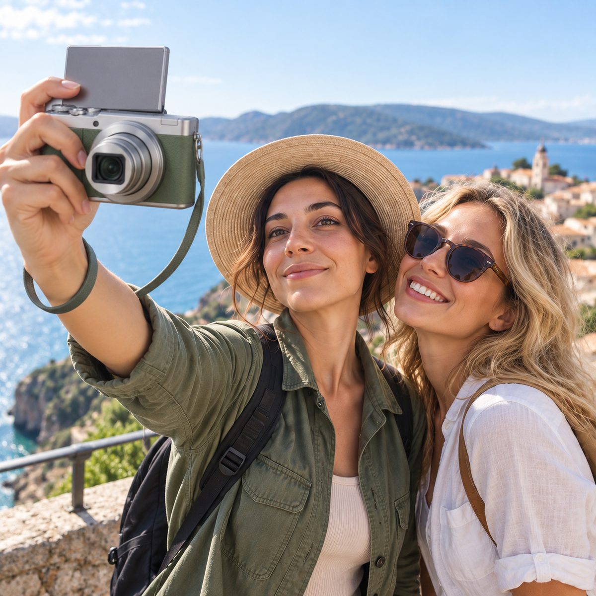 Flip Zoom Travel Creator Camera with Optical-Style Zoom Lens