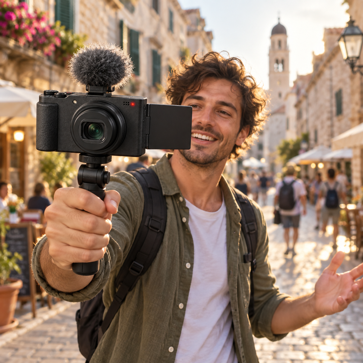 Flip Pocket Compact Vlogging Camera with Flip Screen