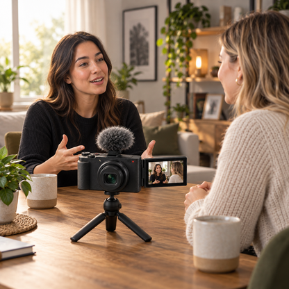 Flip Pocket Compact Vlogging Camera with Flip Screen