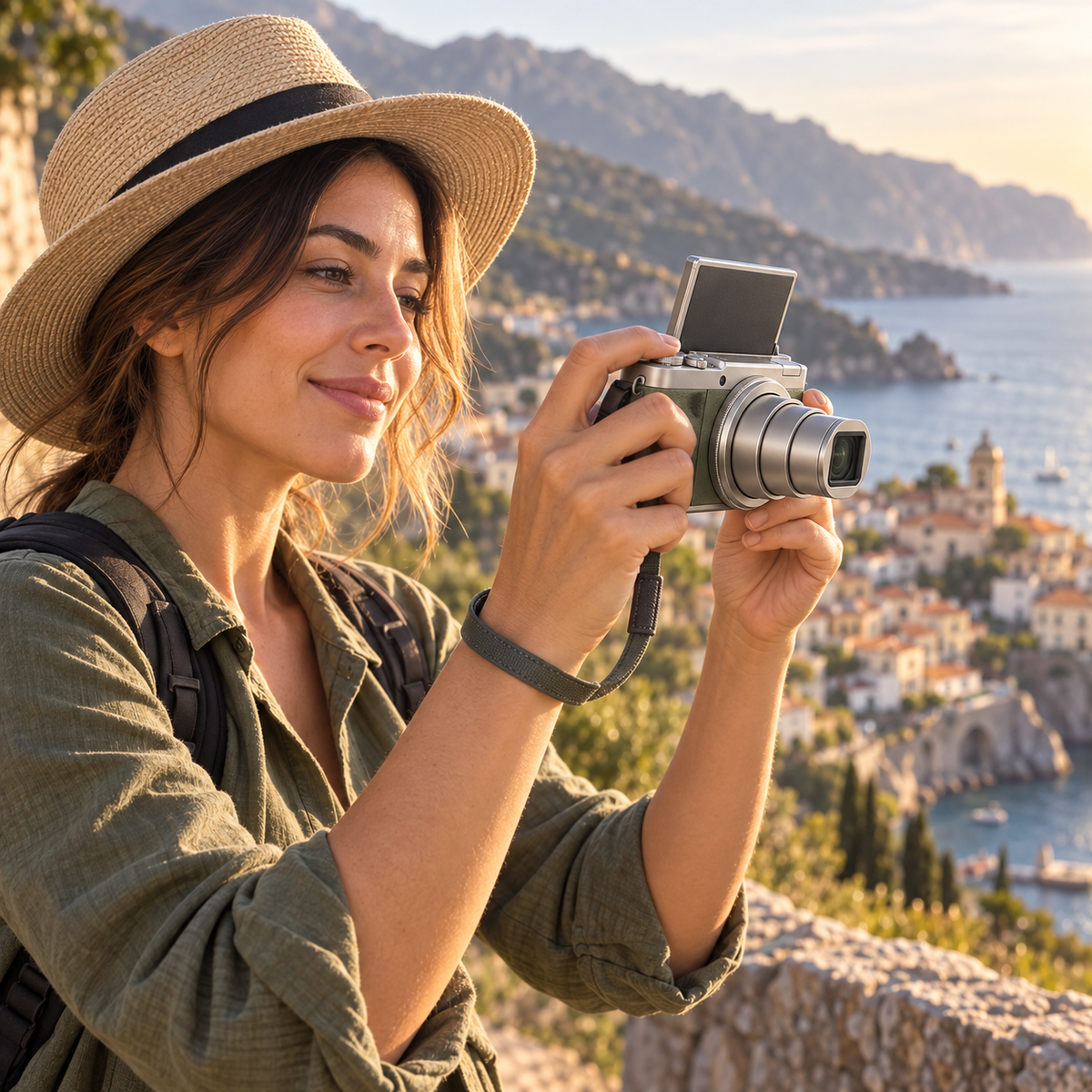 Flip Zoom Travel Creator Camera with Optical-Style Zoom Lens